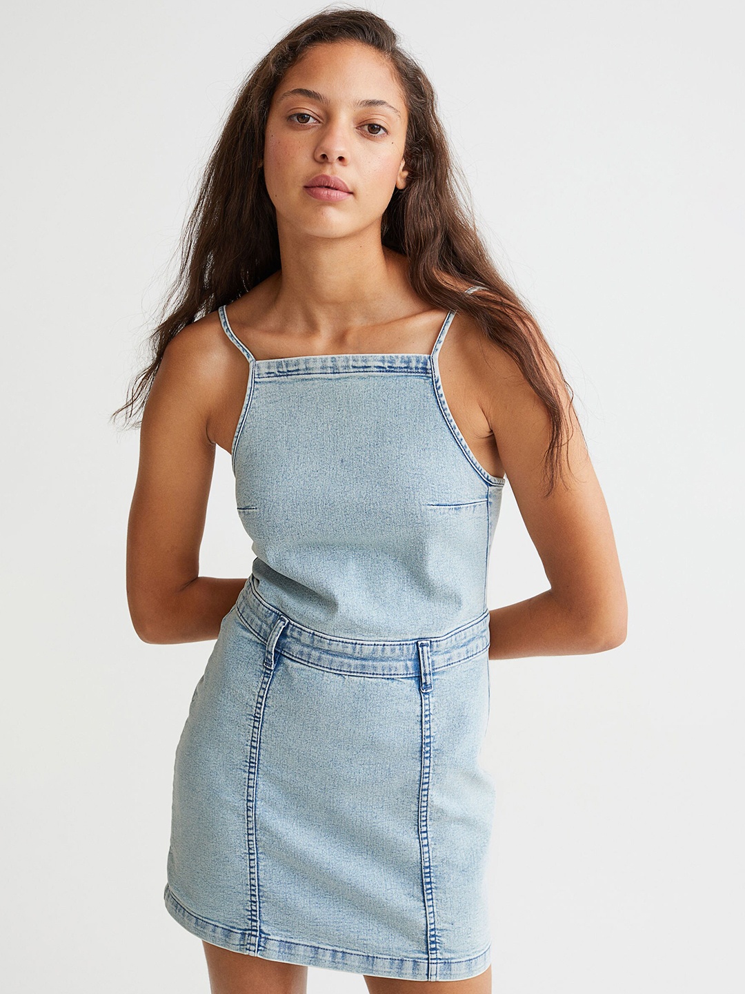 

H&M Women Blue Denim Bodycon Dress