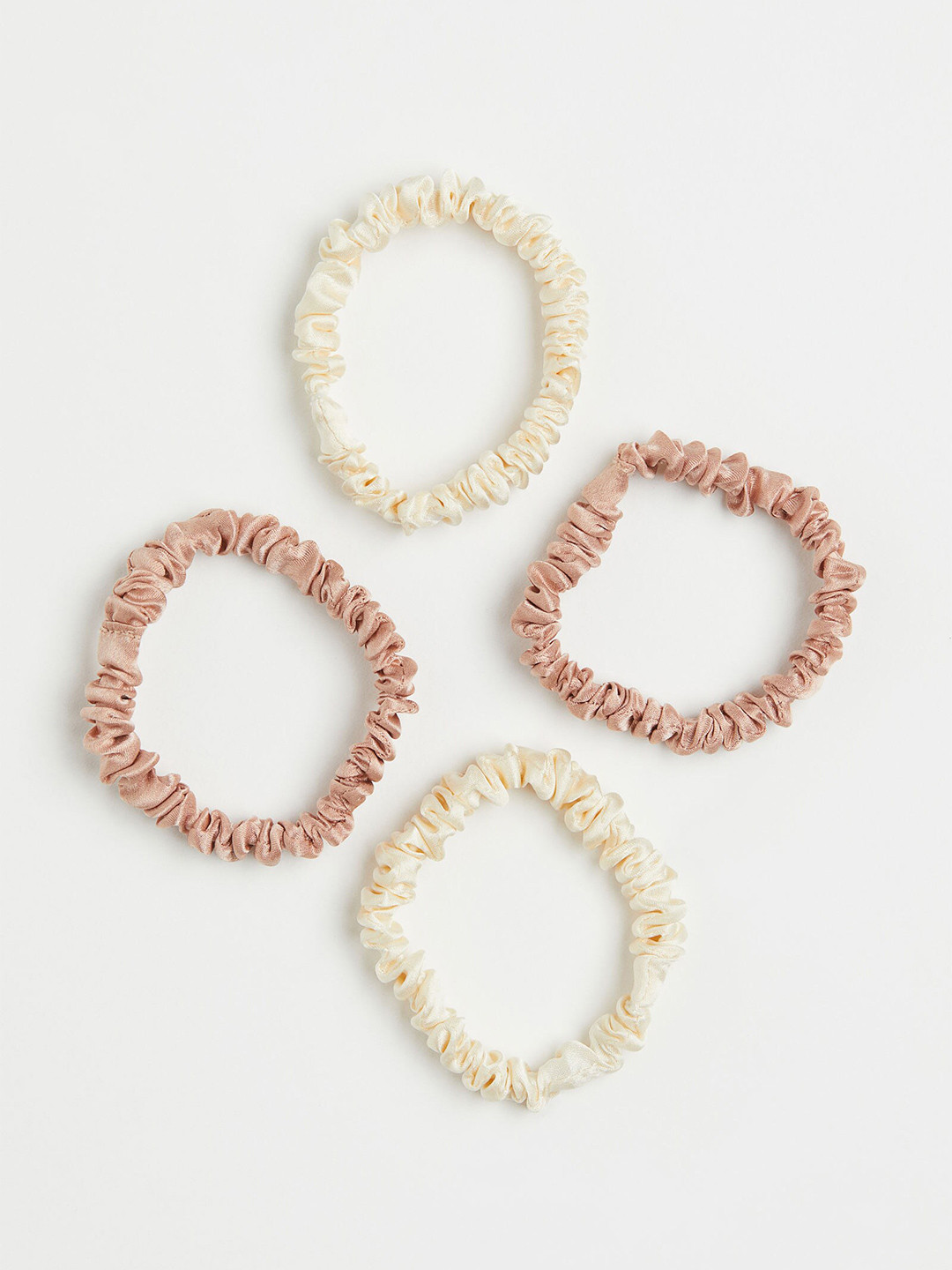 

H&M 4-Pack Silk Scrunchies, Pink