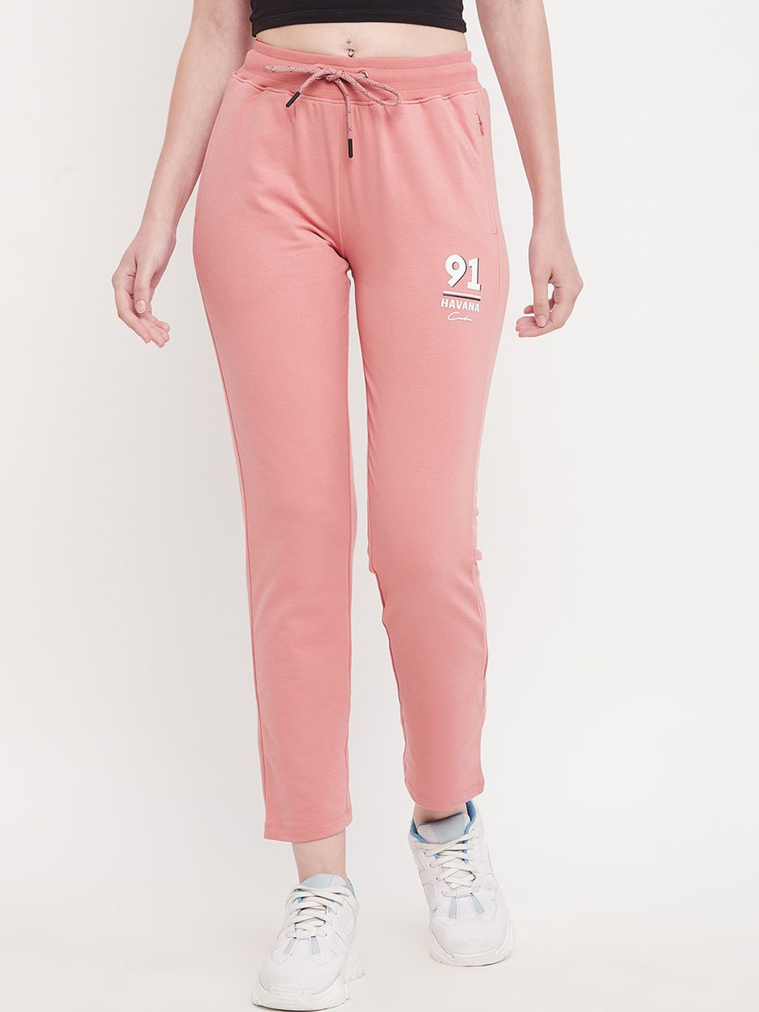

Octave Women Pink Solid Slim-Fit Track Pants