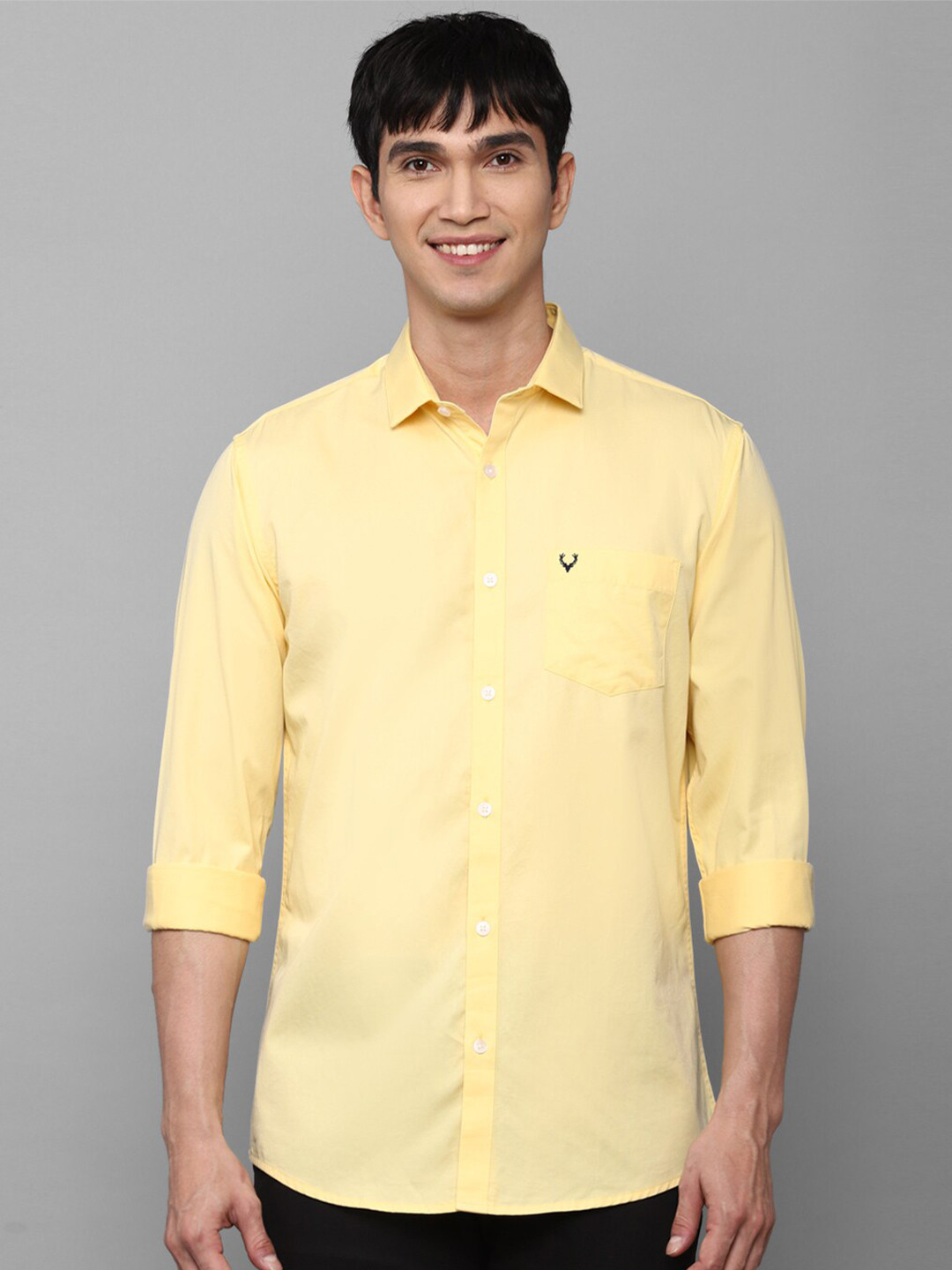 

Allen Solly Men Yellow Slim Fit Casual Cotton Shirt