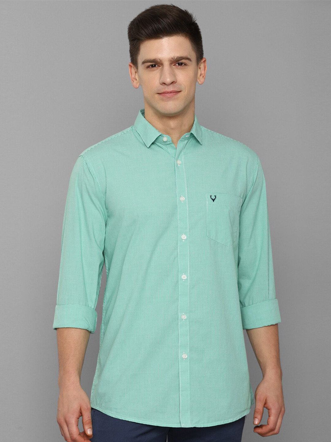 

Allen Solly Men Green Slim Fit Casual Shirt