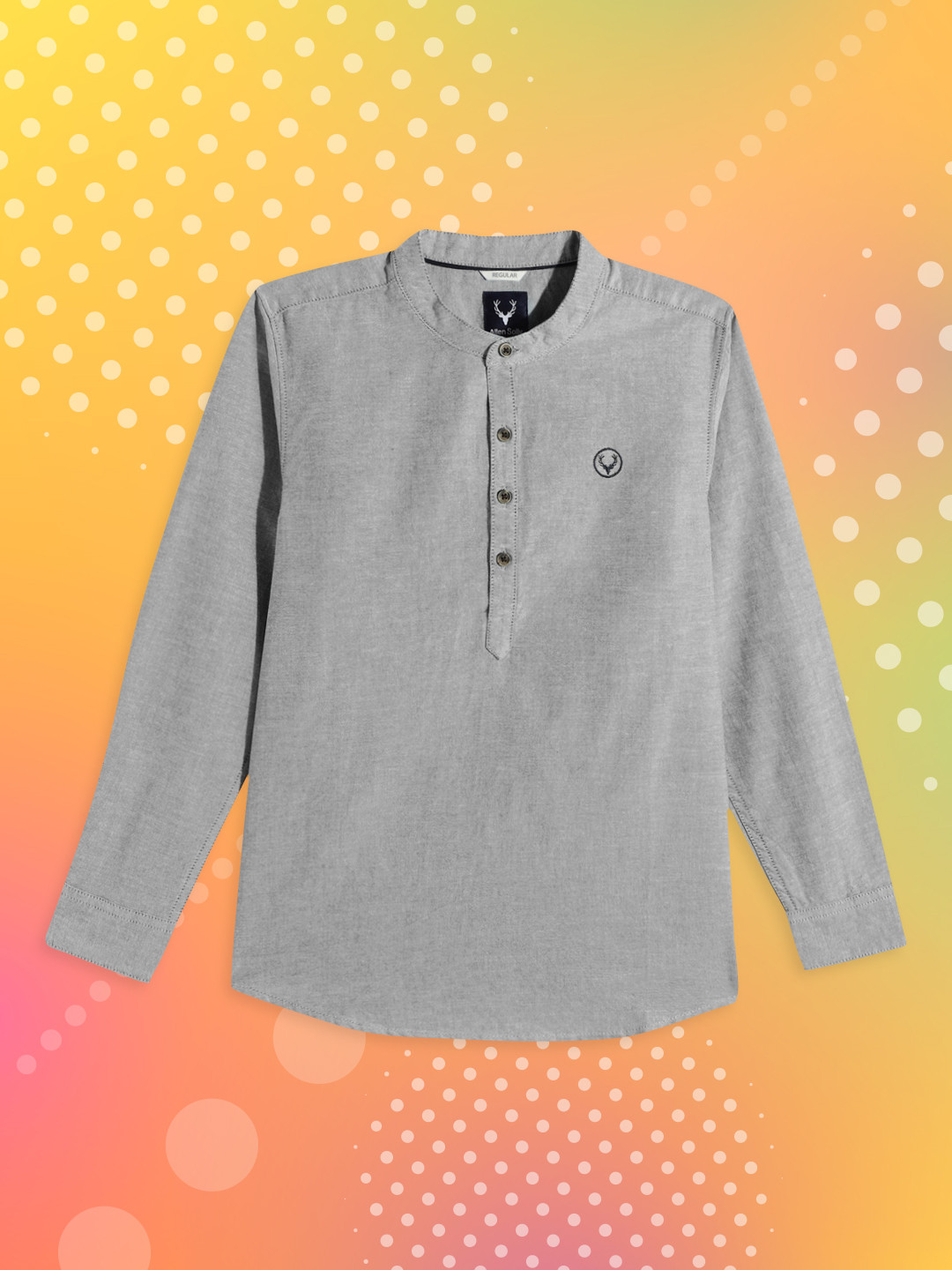 

Allen Solly Junior Boys Grey Custom Pure Cotton Casual Shirt