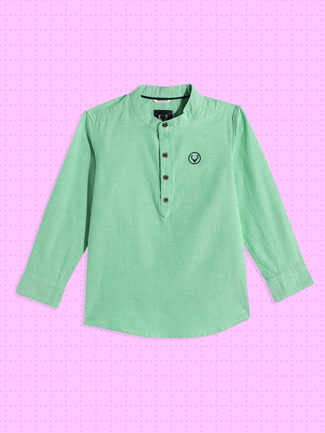 

Allen Solly Junior Boys Green Custom Pure Cotton Casual Shirt