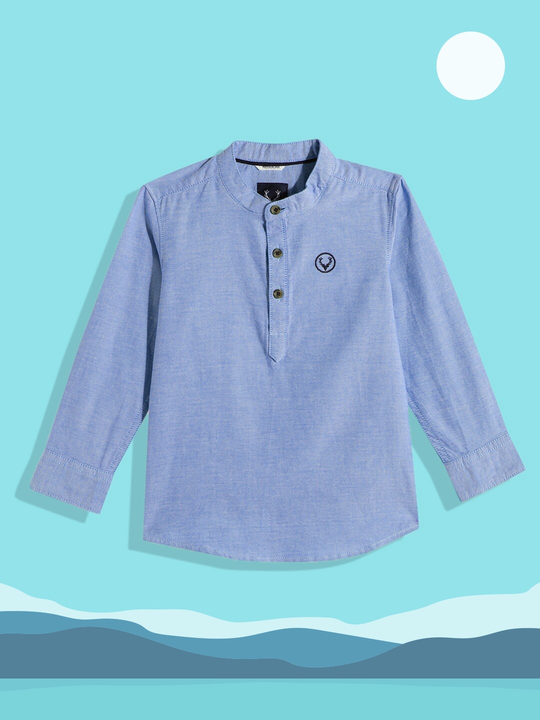 

Allen Solly Junior Boys Blue Custom Pure Cotton Casual Shirt