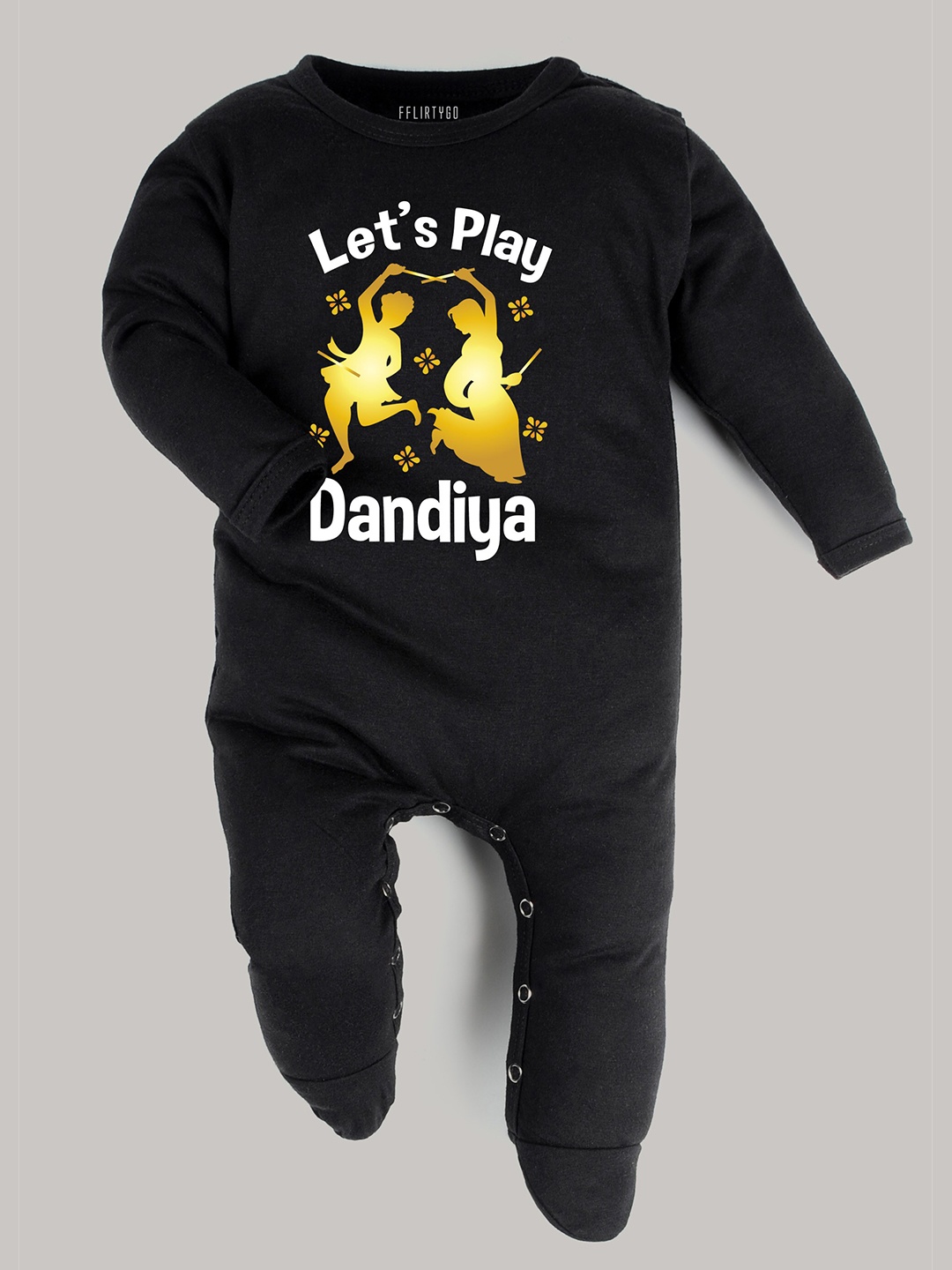 

FFLIRTYGO Kids Black Printed Basic Jumpsuit