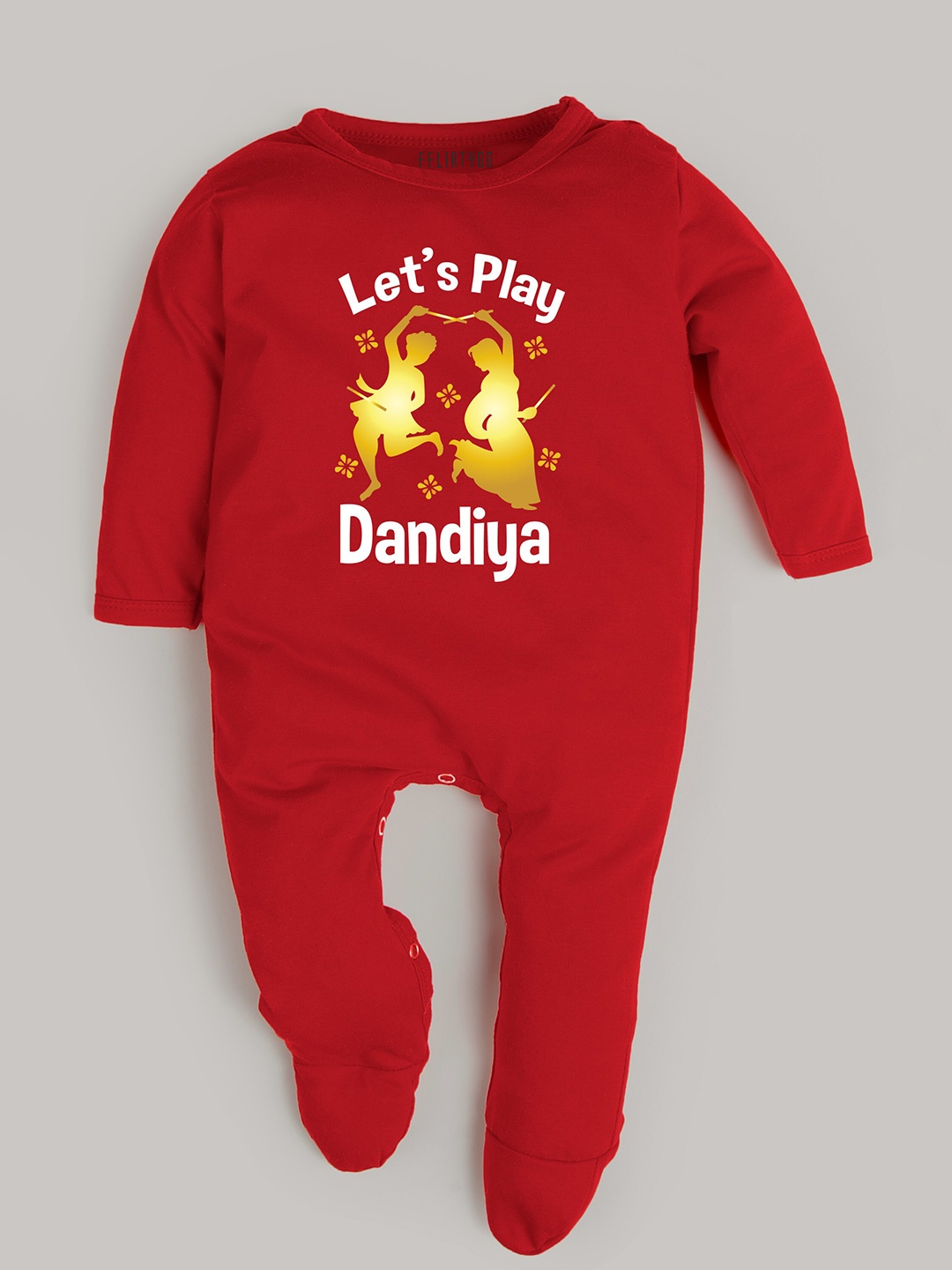 

FFLIRTYGO Unisex Kids Red & Yellow Printed Jumpsuit
