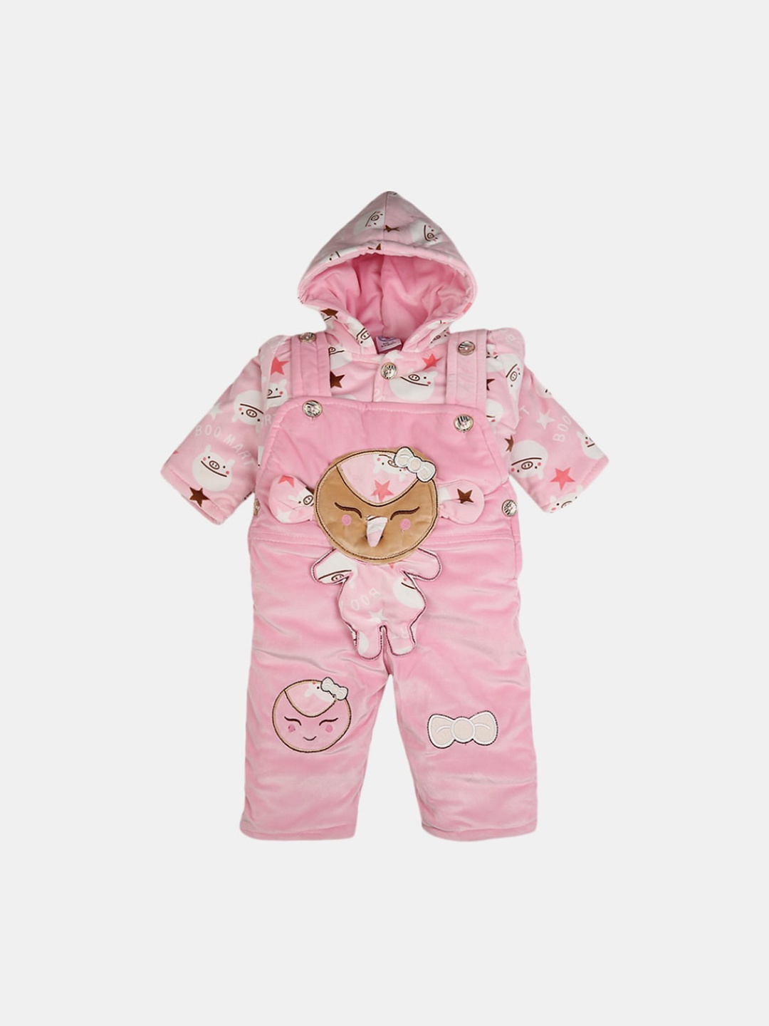 

V-Mart Unisex Kids Pink & Brown T-shirt with Pyjamas