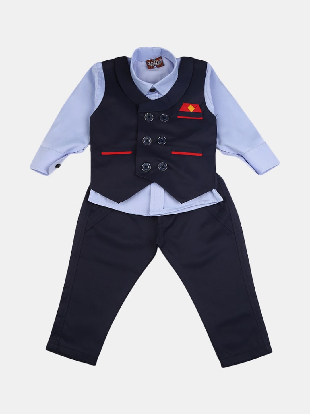 

V-Mart Boys Navy Blue & Blue Shirt with Trousers