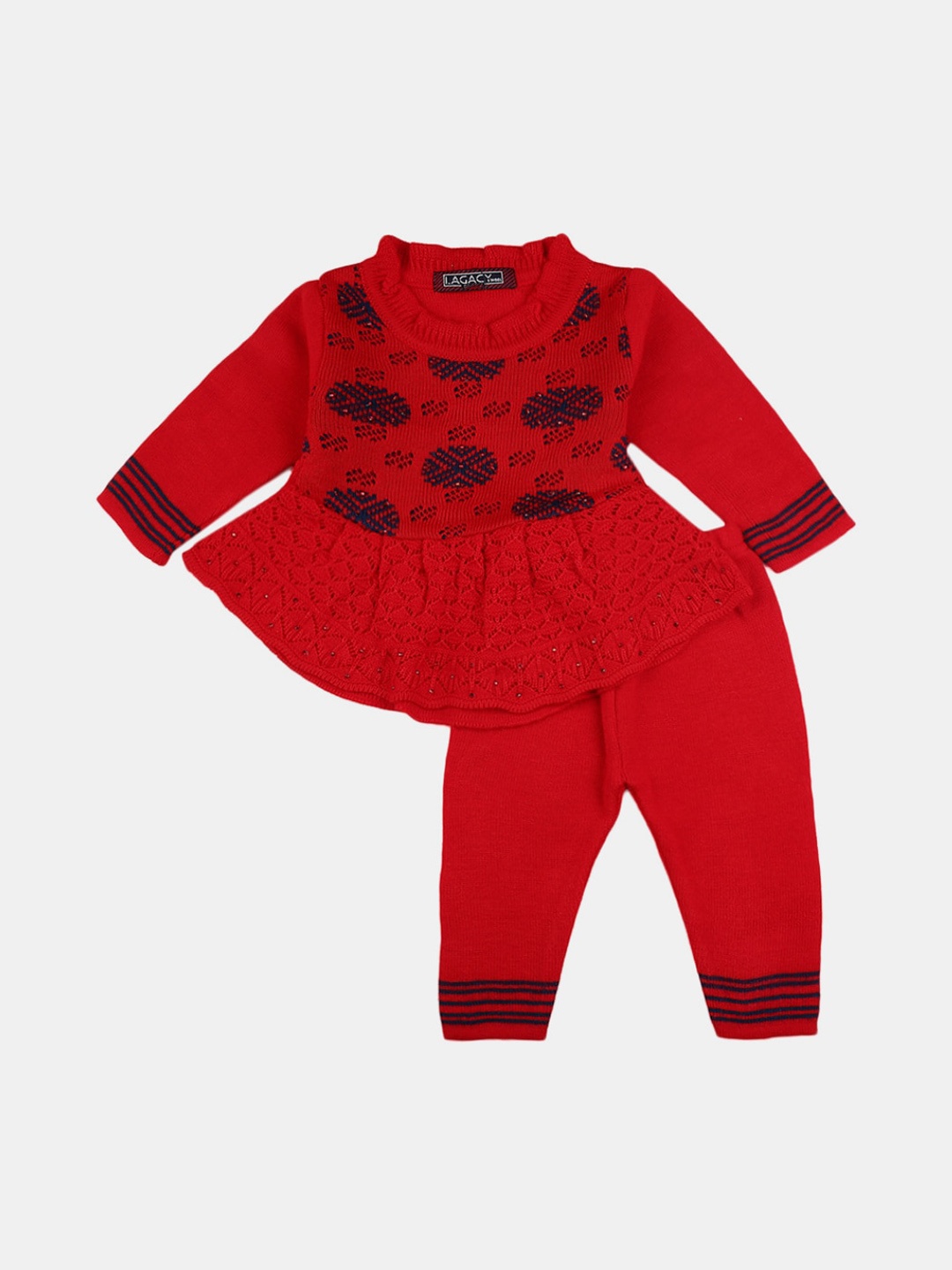 

V-Mart Unisex Kids Red & Black Tunic with Trousers