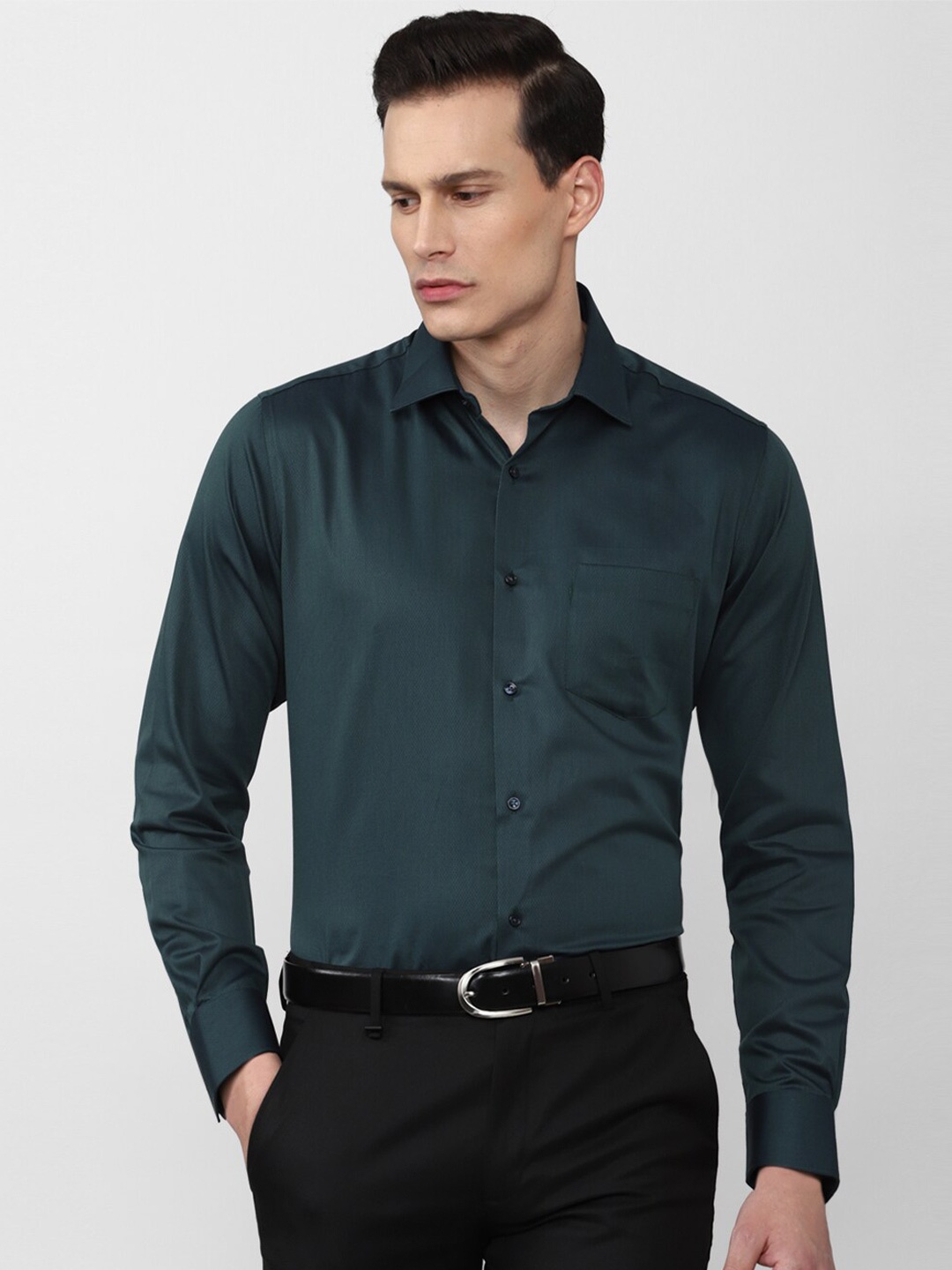 

Van Heusen Men Green Formal Shirt