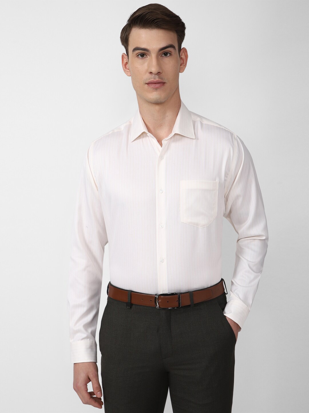 

Van Heusen Men White Cotton Formal Shirt