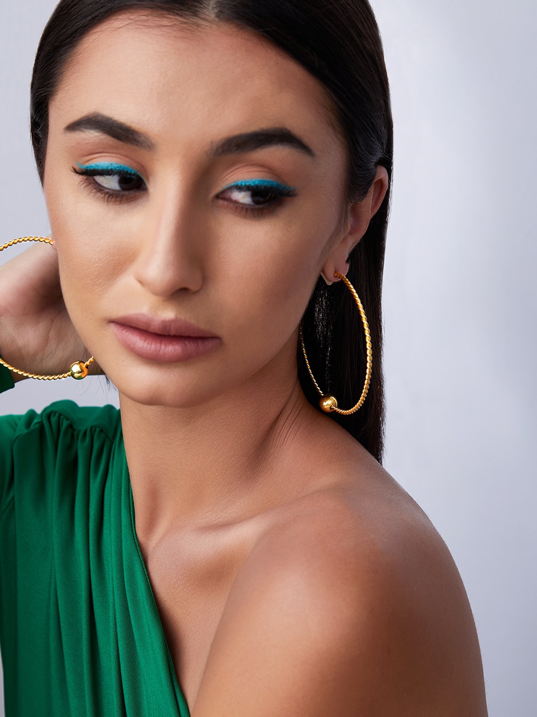

Rubans Voguish Gold-Toned Circular Hoop Earrings