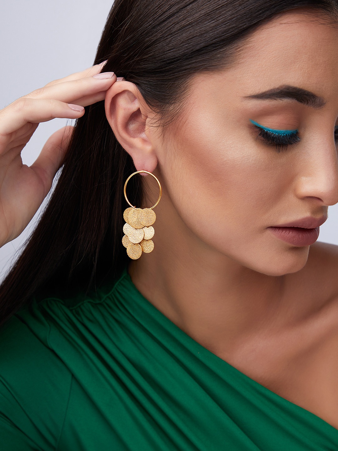 

Rubans Voguish Gold-Toned Classic Drop Earrings