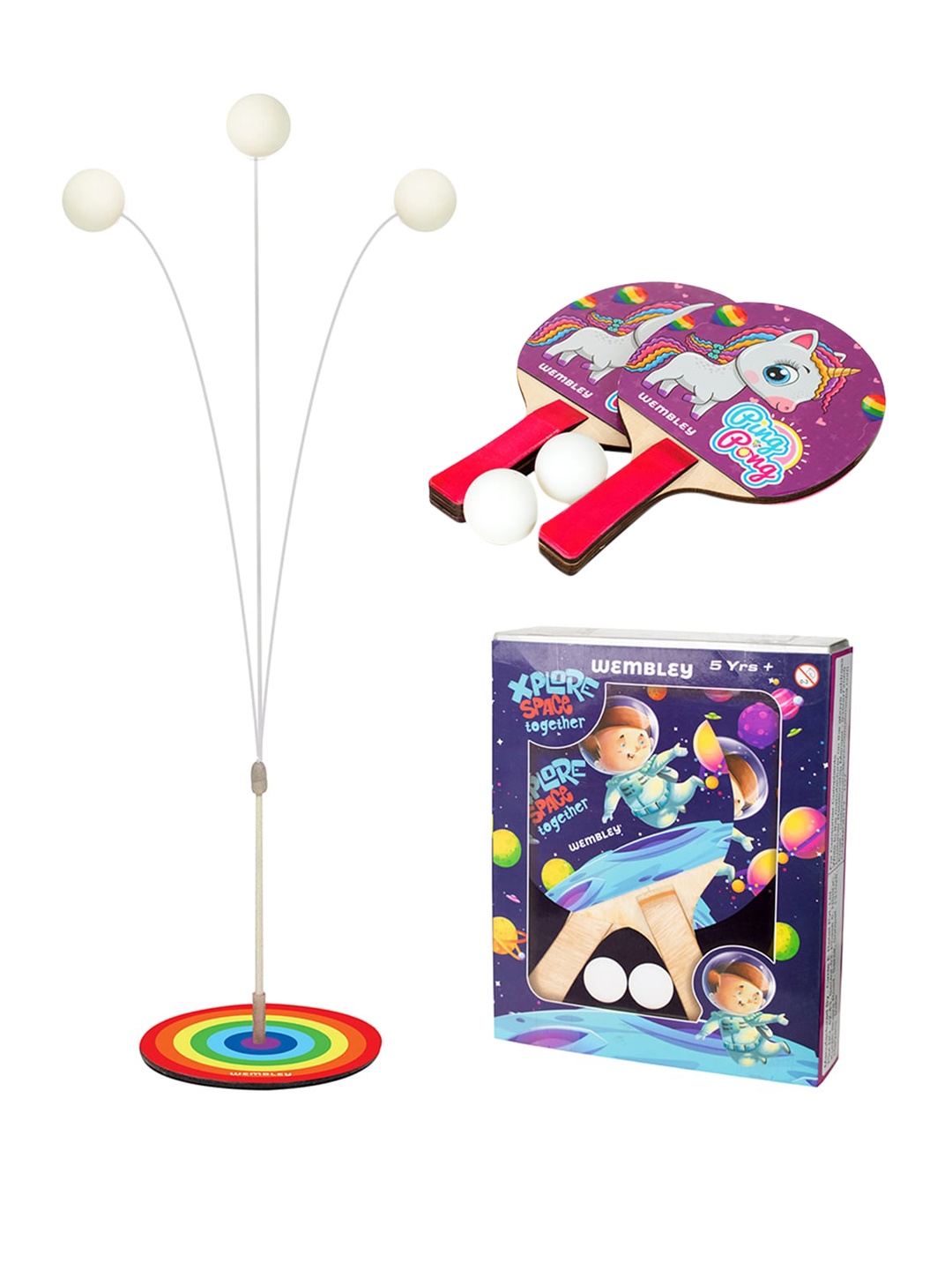 

WEMBLEY Kids Pink Unicorn Table Tennis Trainer