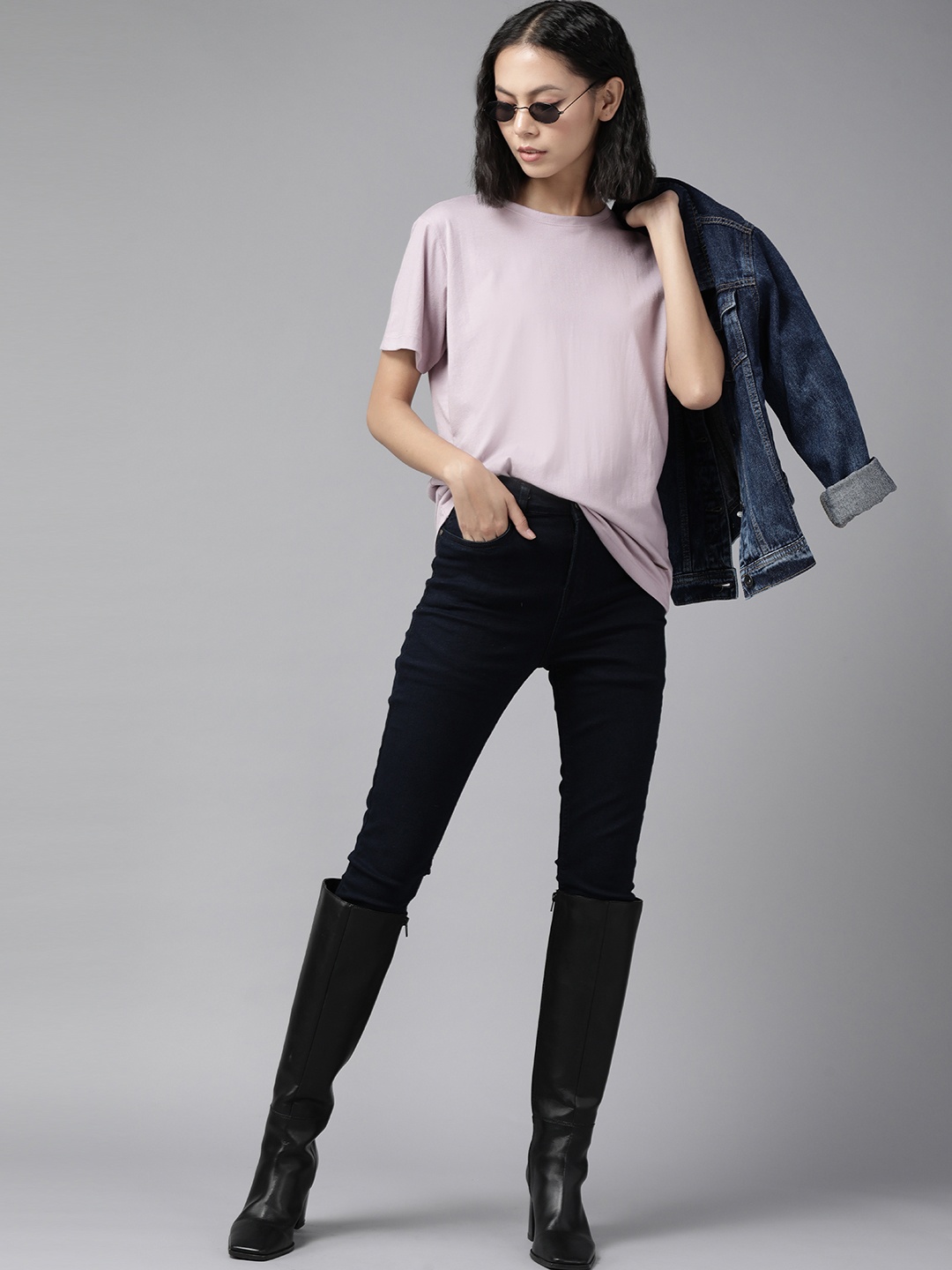 

The Roadster Lifestyle Co. Women Oversized T-shirt, Lavender