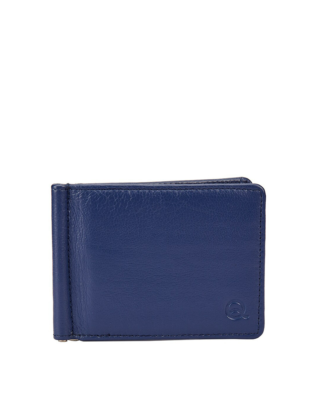 

EVOQ Men Blue & Black Leather Money Clip
