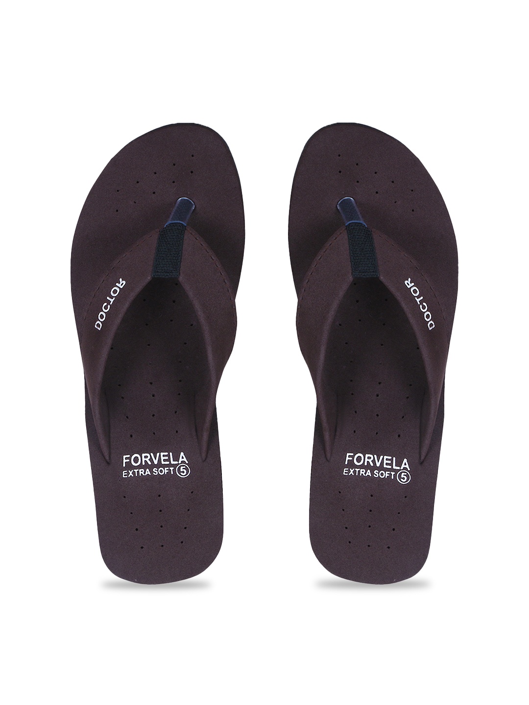 

FORVELA Women Brown & White Printed Rubber Thong Flip-Flops