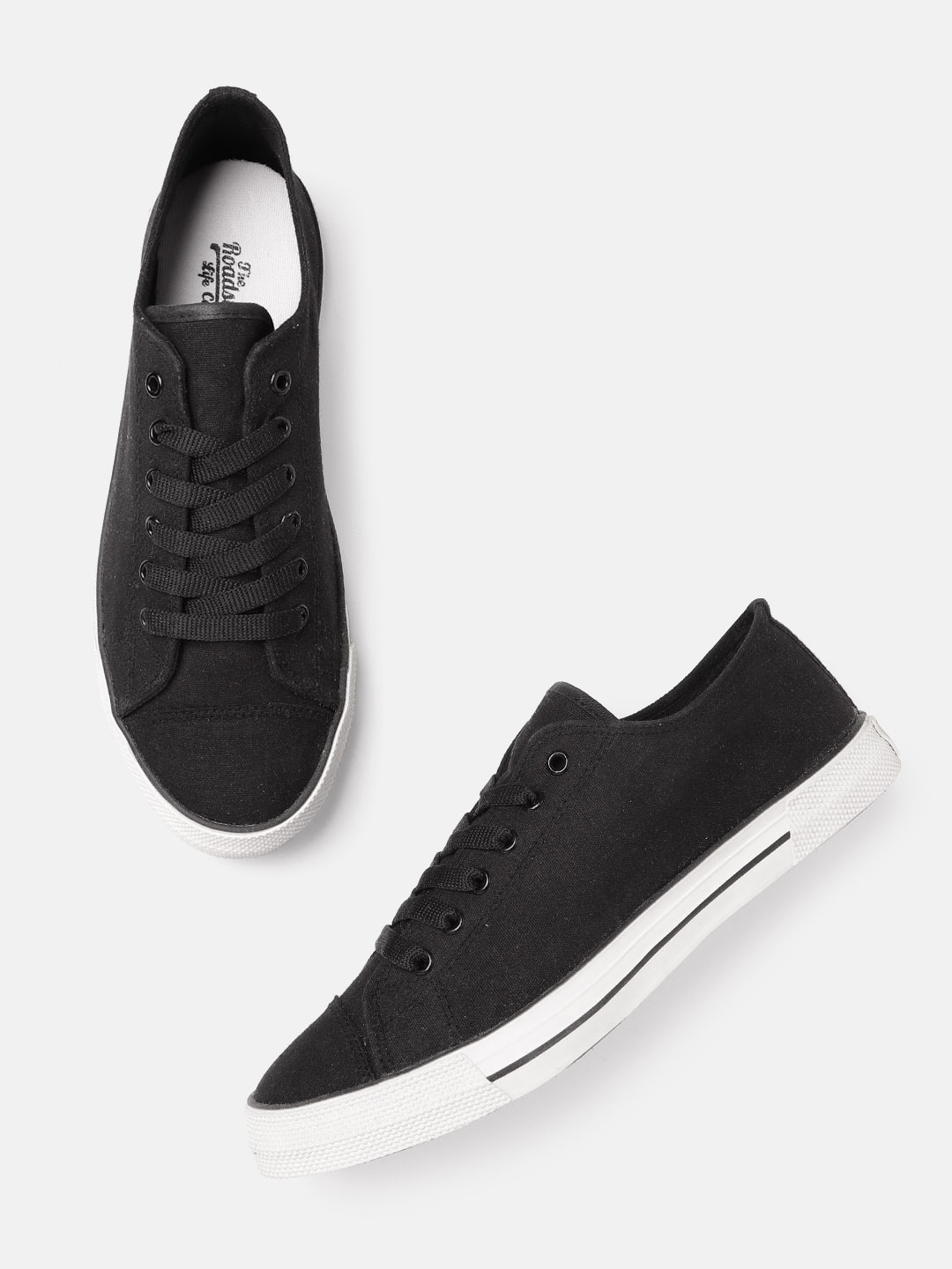 

Roadster Men Black Solid Canvas Sneakers