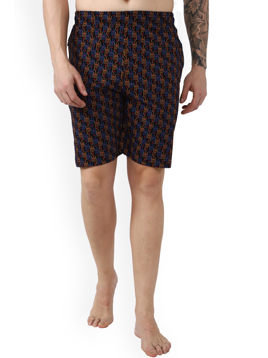 

DYCA Men Blue Printed Shorts