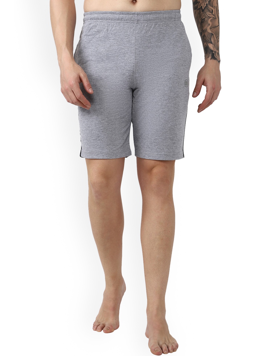 

DYCA Men Grey Melange Sports Shorts