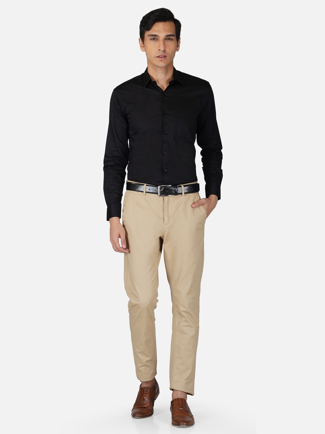 

Tinted Men Black Slim Fit Casual Shirt