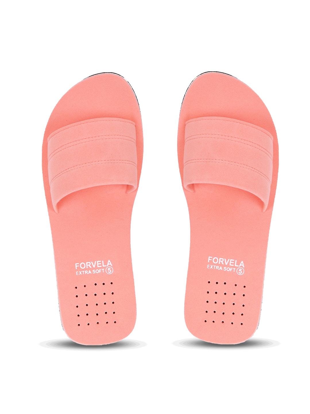 

FORVELA Women Pink Rubber Sliders