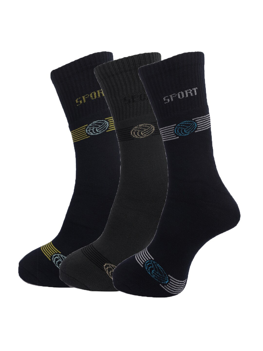 

Dollar Socks Men Pack Of 3 Above Ankle-Length Assorted Cotton Socks