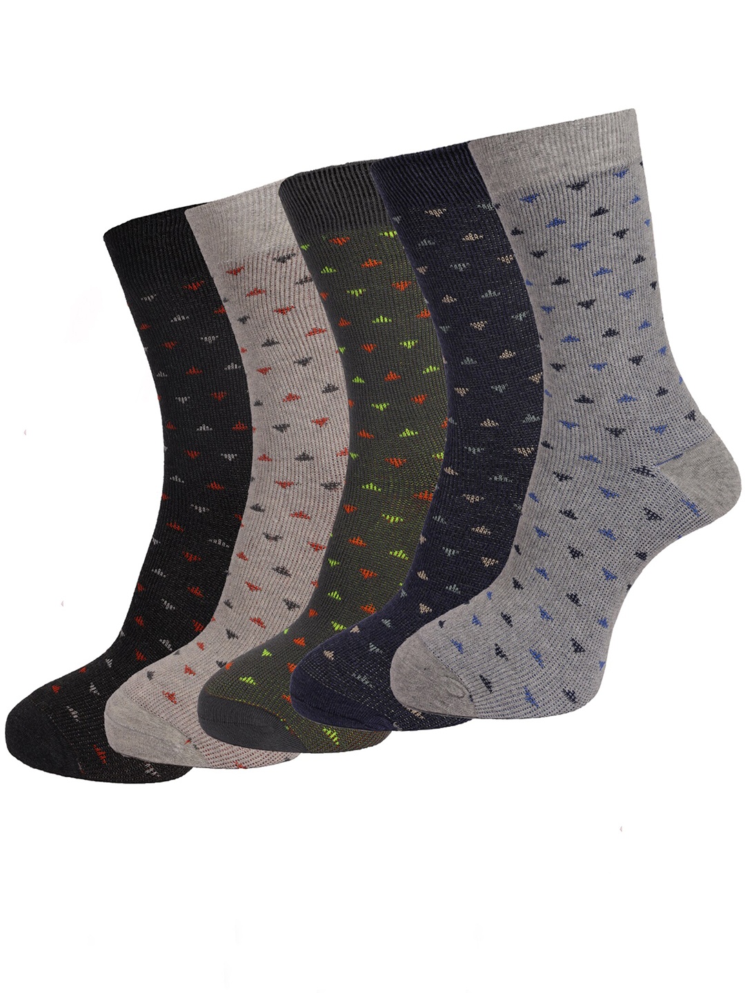 

Dollar Socks Men Pack Of 5 Assorted Above Ankle-Length Cotton Socks