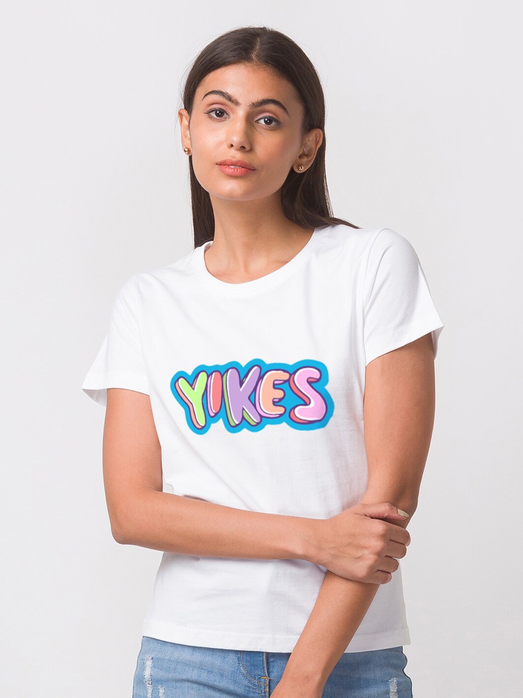 

FashionRack Women White Typography Printed Antimicrobial T-shirt