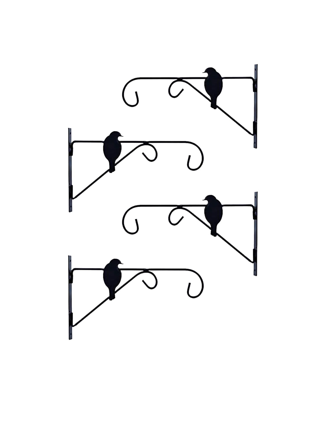 

Sharpex Set Of 4 Solid Plant Hanger Brackets, Black