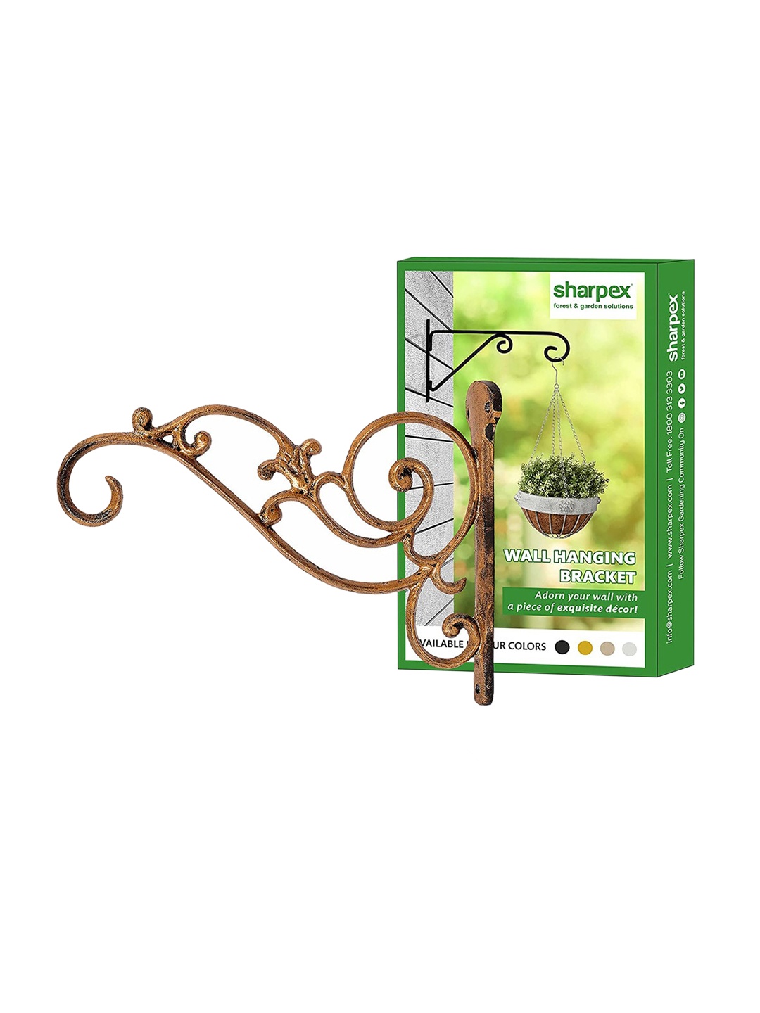 

Sharpex Set Of 2 Solid Plant Hanger Brackets, Gold