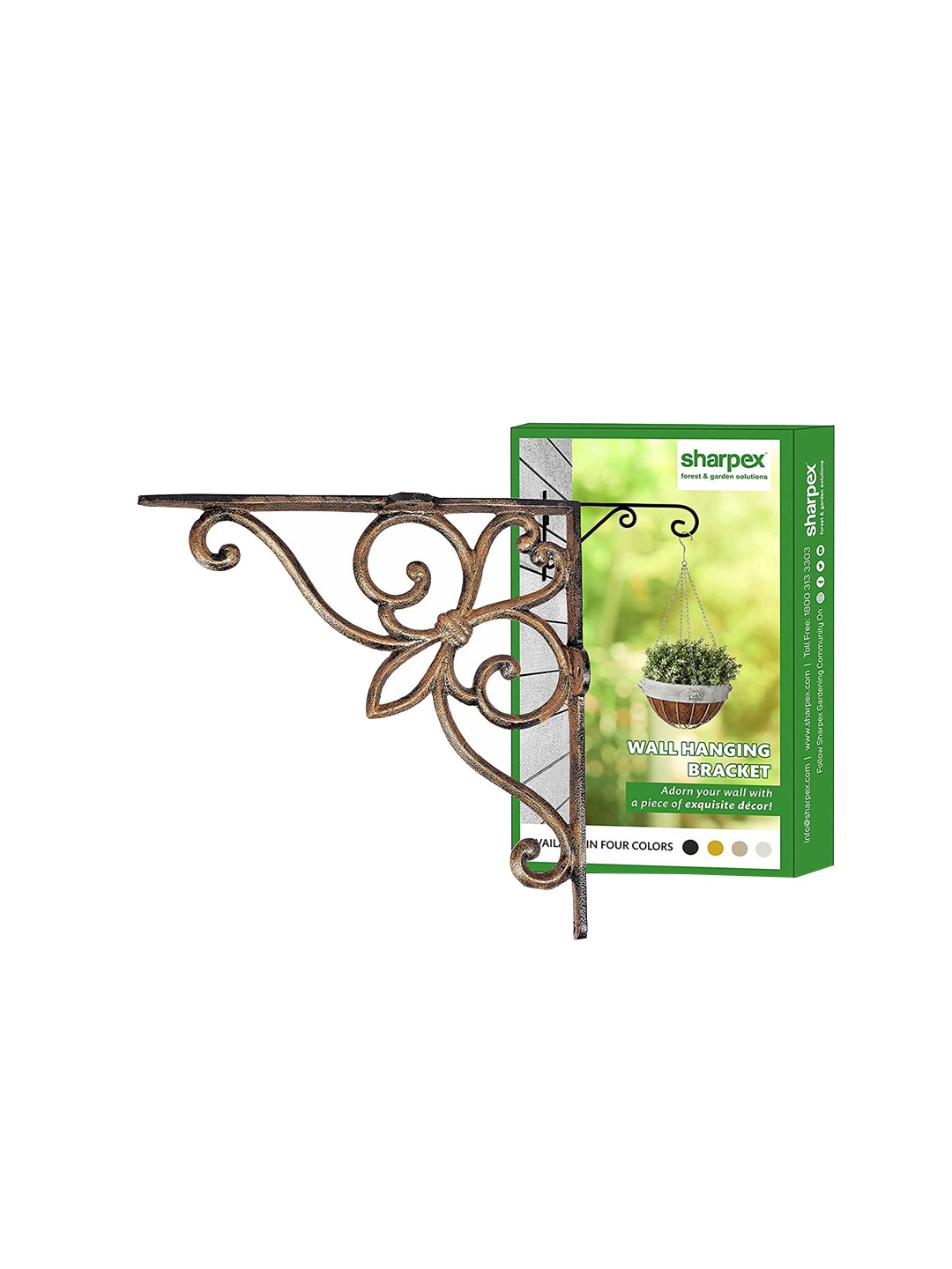 

Sharpex Set Of 2 Solid Plant Hanger Brackets, Gold