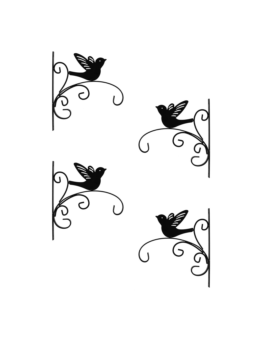 

Sharpex Set Of 4 Black Solid Plant Hanger Brackets