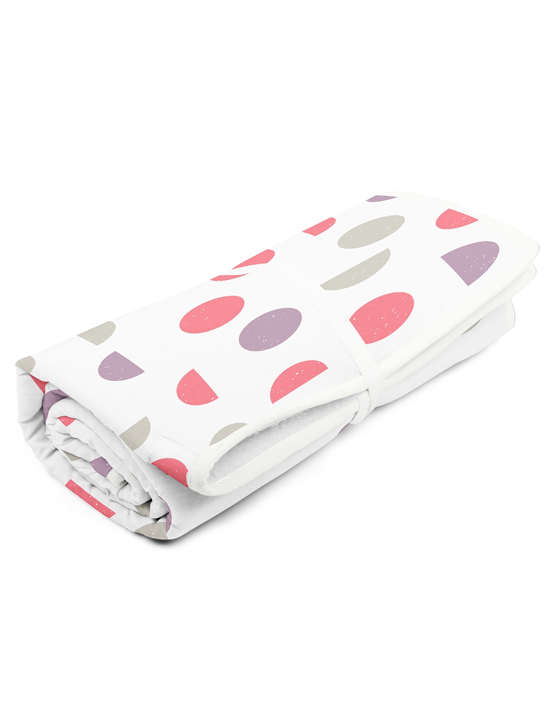 

Encasa Homes White & Pink Printed Pure Cotton Ironing Mat
