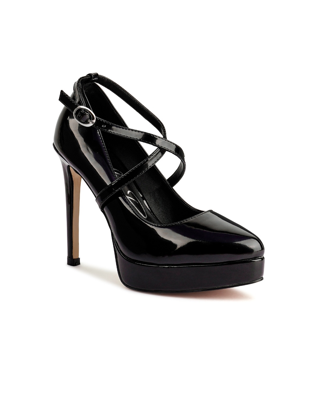 

London Rag Black PU Pumps with Buckles