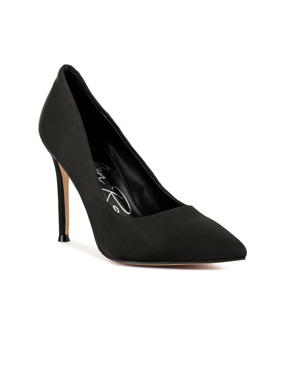 

London Rag Black Work Kitten Pumps