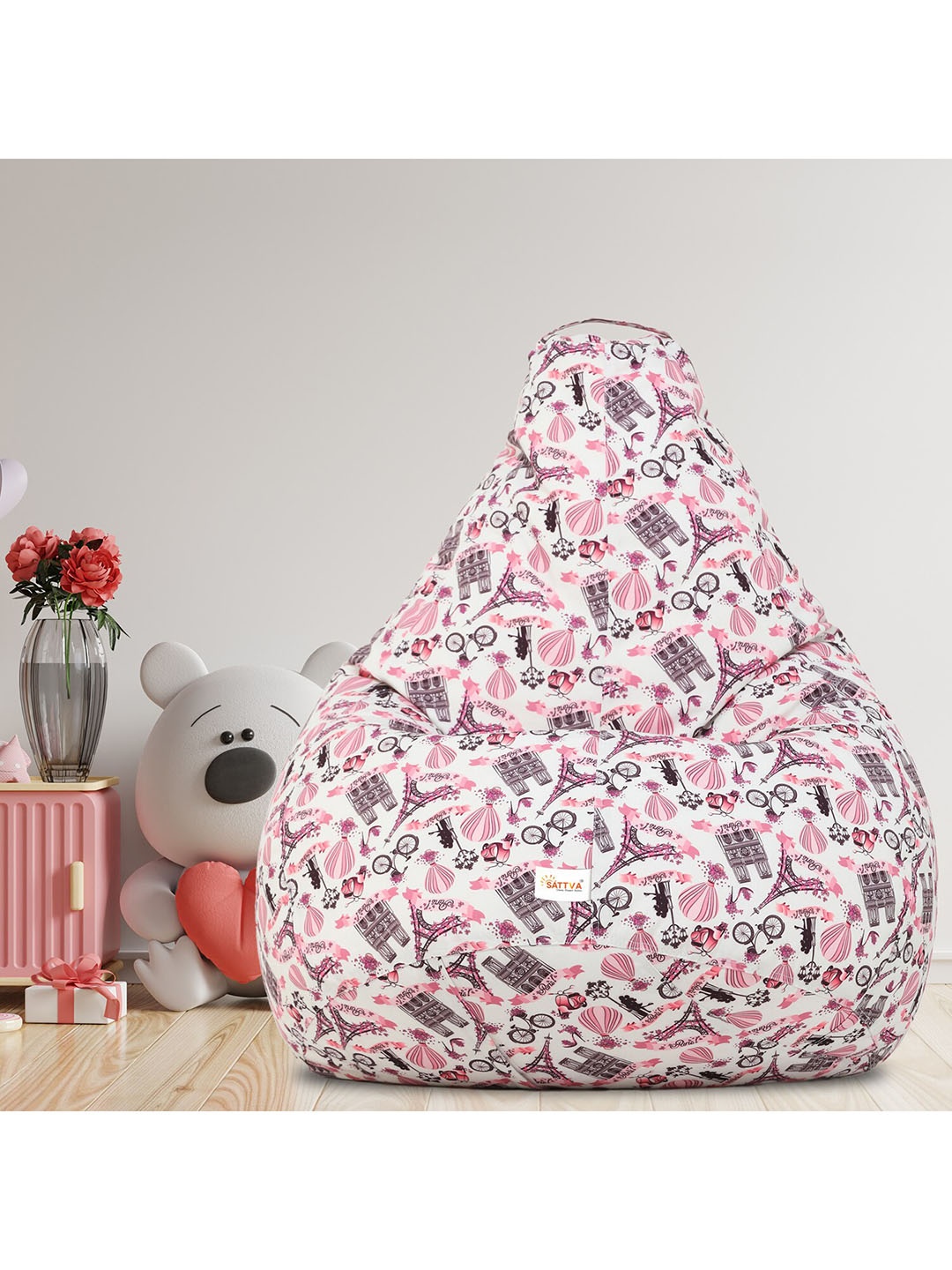 

Sattva Multicoloured Printed Bean Bag Cover, Multi