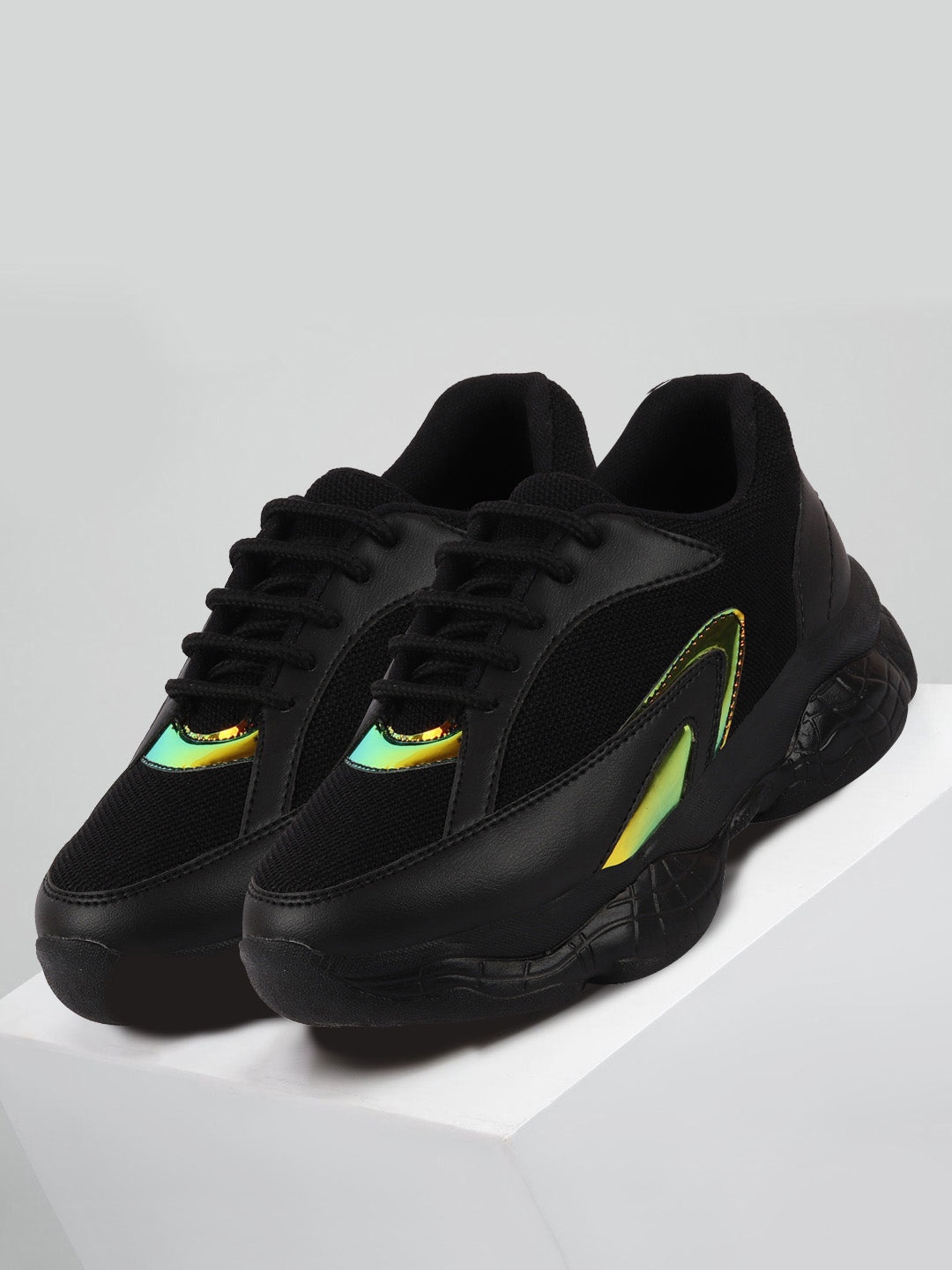 

FAUSTO Women Black Running Non-Marking Shoes