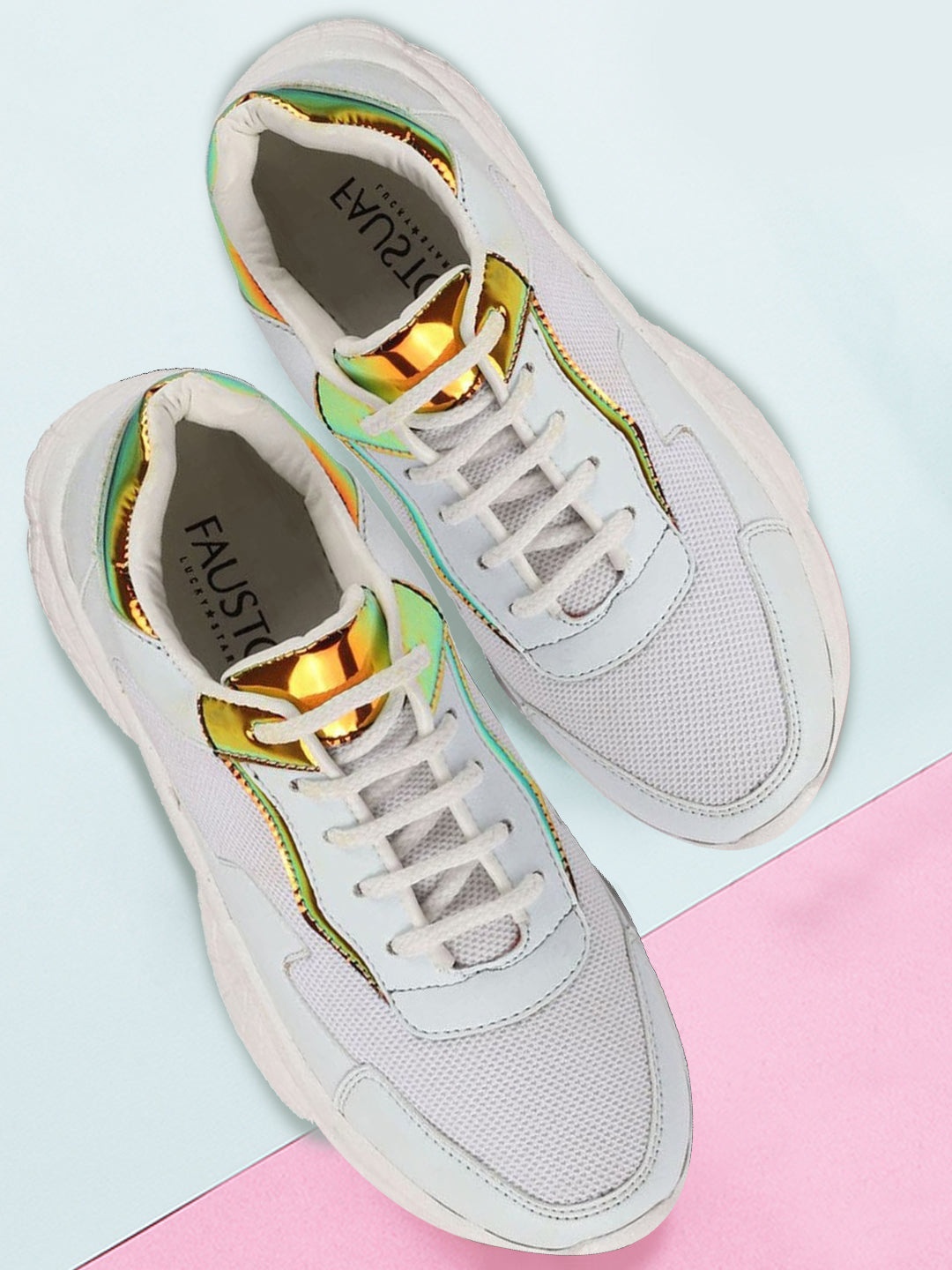 

FAUSTO Women White Running Non-Marking Shoes