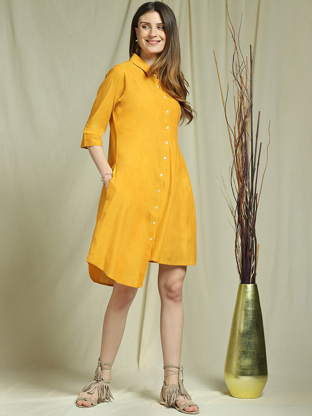

Indifusion Yellow Shirt Dress