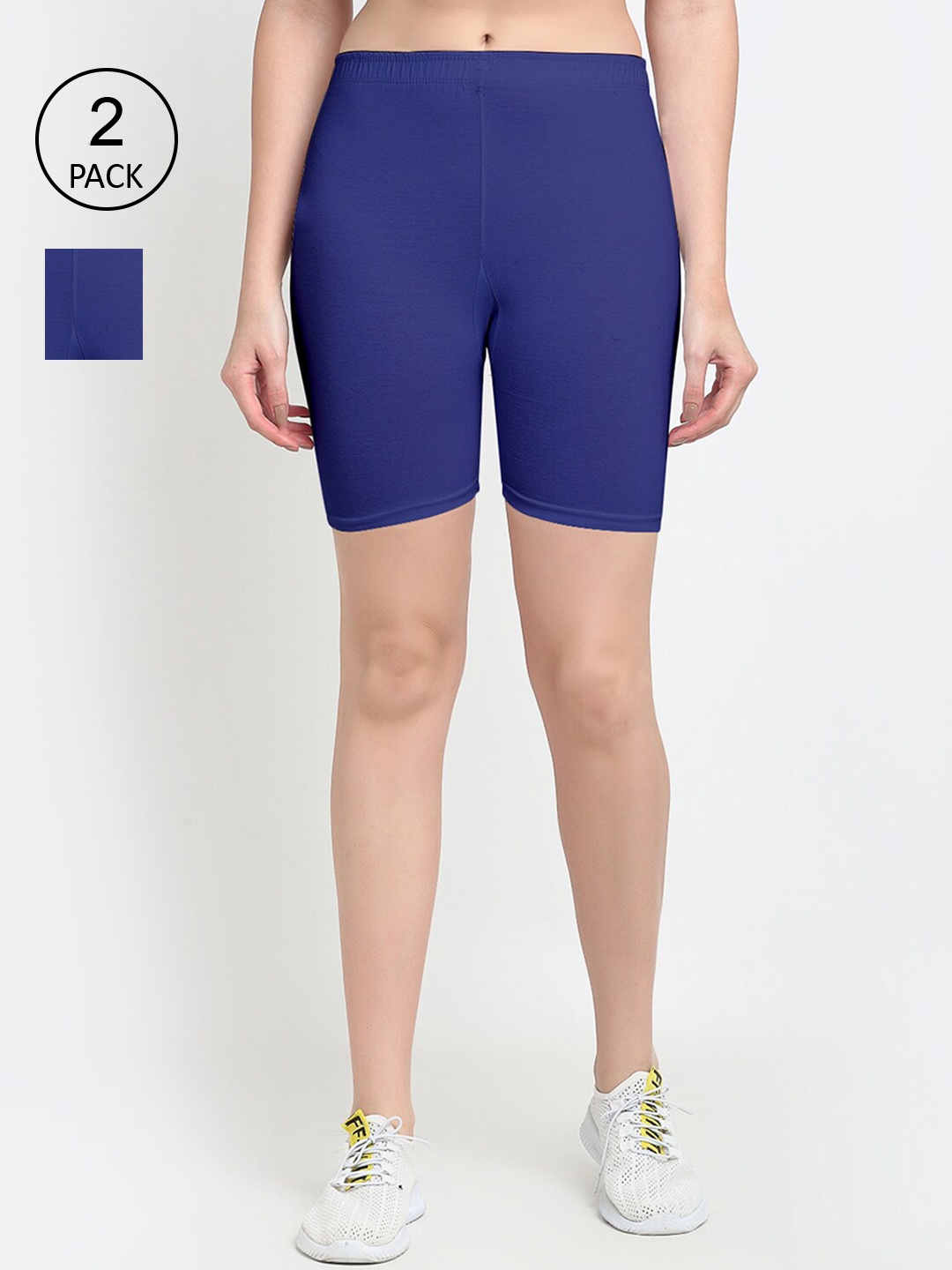 

GRACIT Women Pack Of 2 Blue Cycling Sports Shorts
