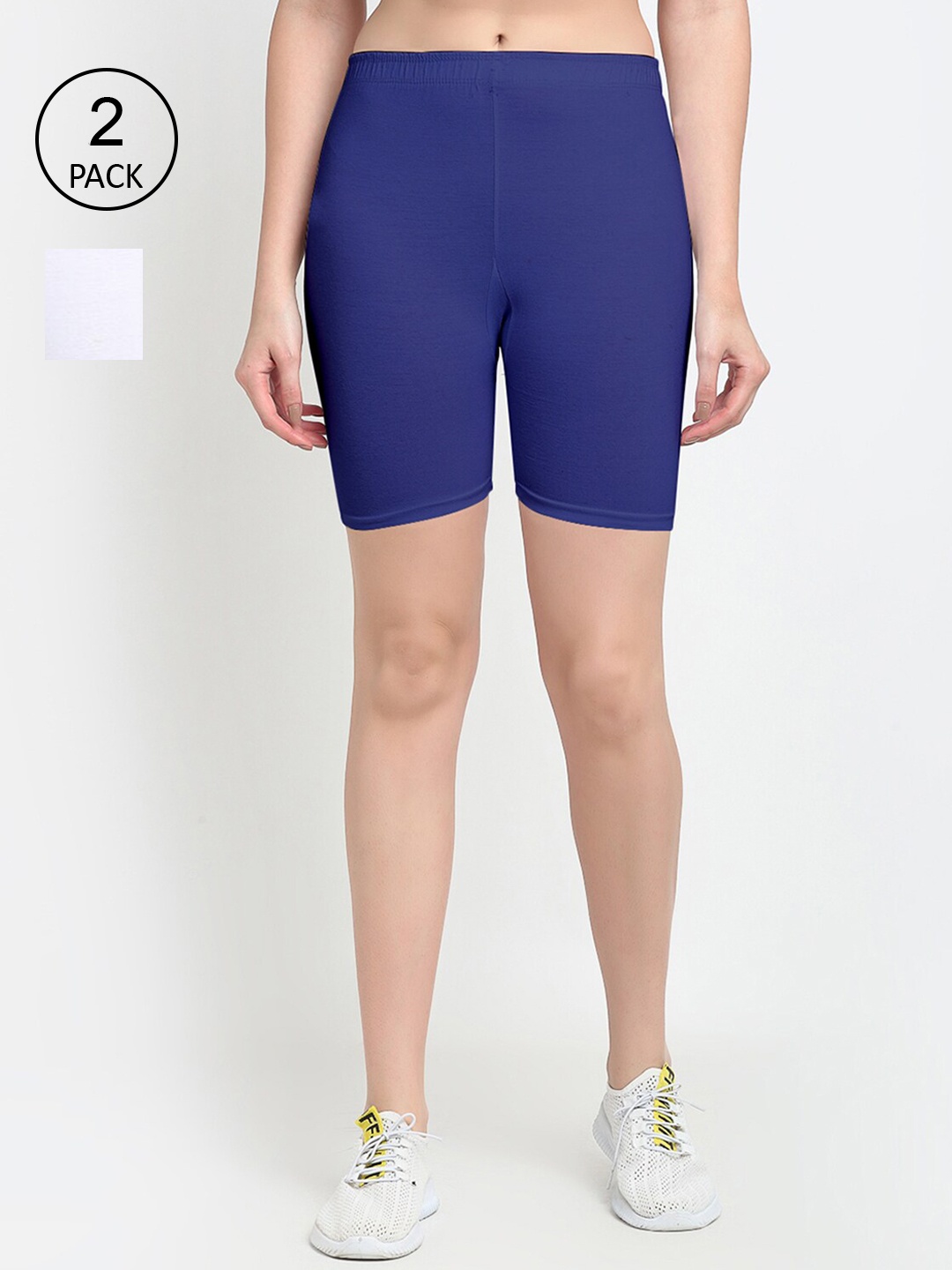 

GRACIT Women White Cycling Sports Shorts