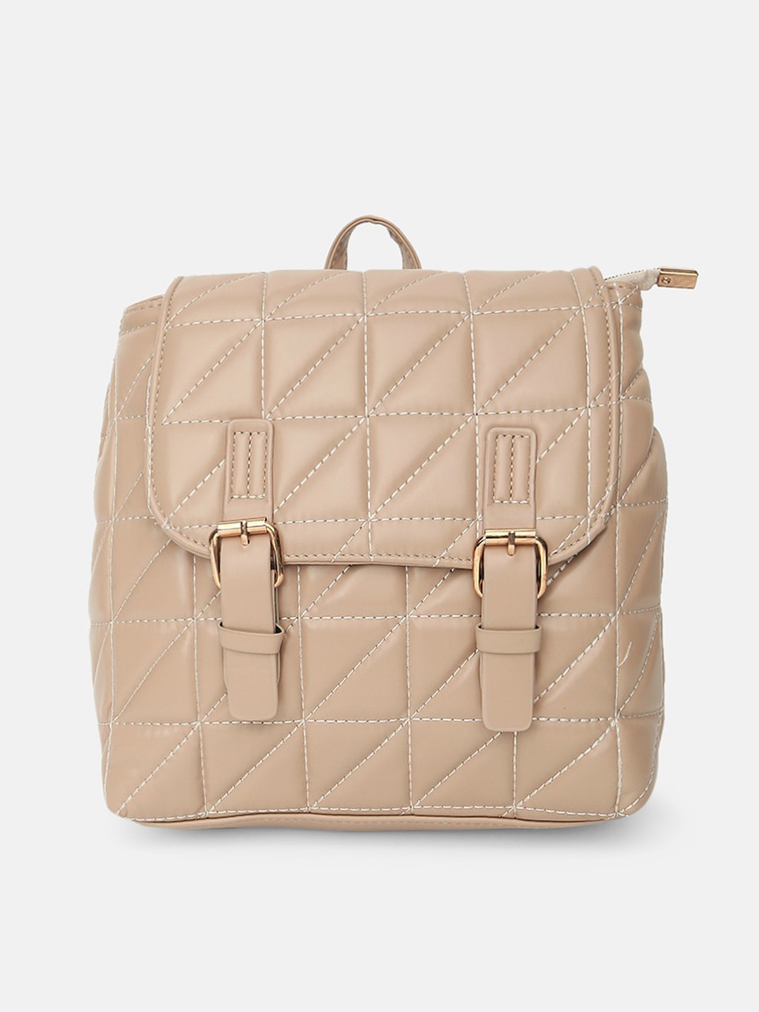 

20Dresses Women Beige Quilted Casual Backpack