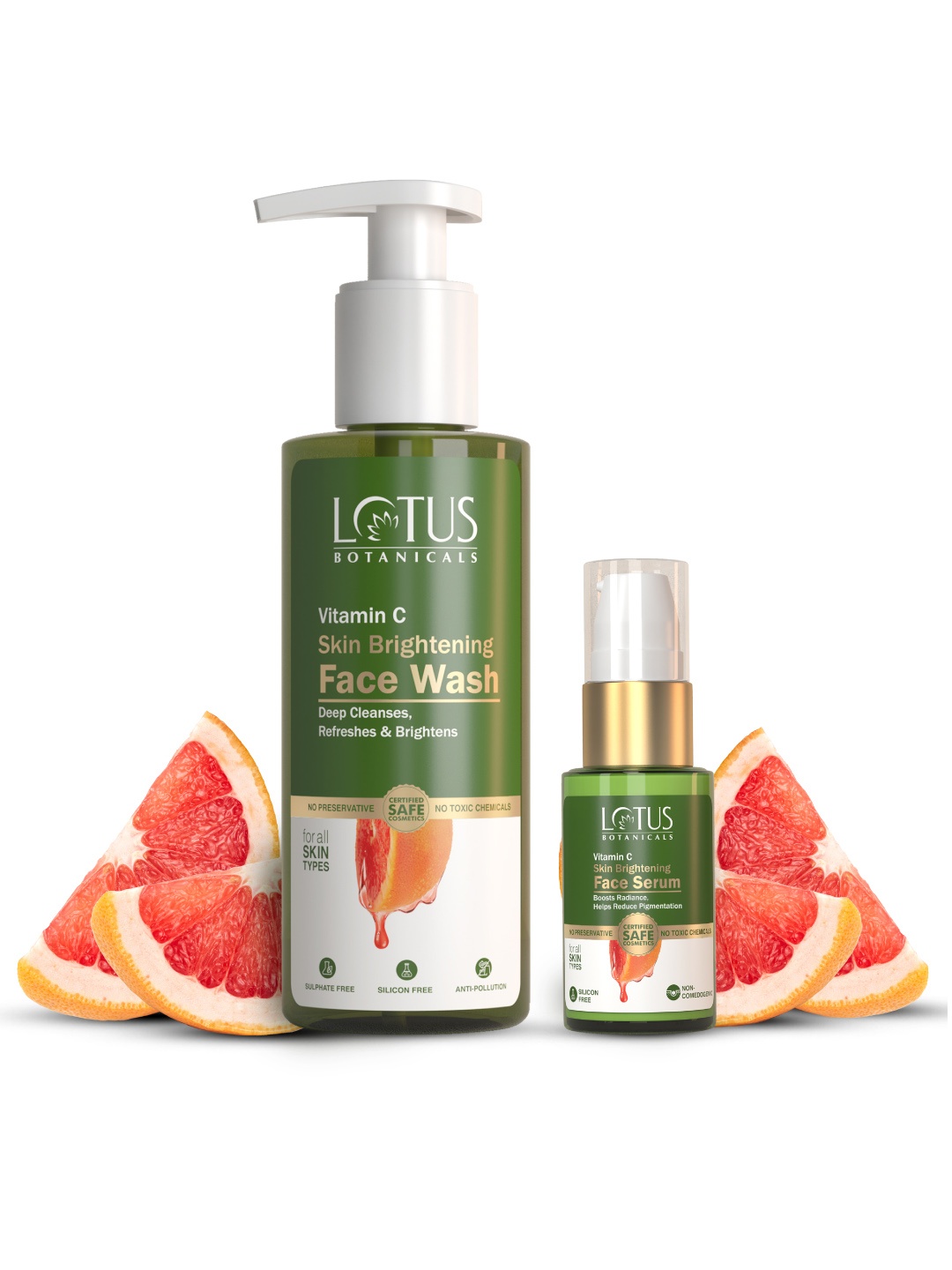 

Lotus Botanicals Set of Vitamin C Skin Brightening Face Wash 180 ml & Serum 20 g, Green