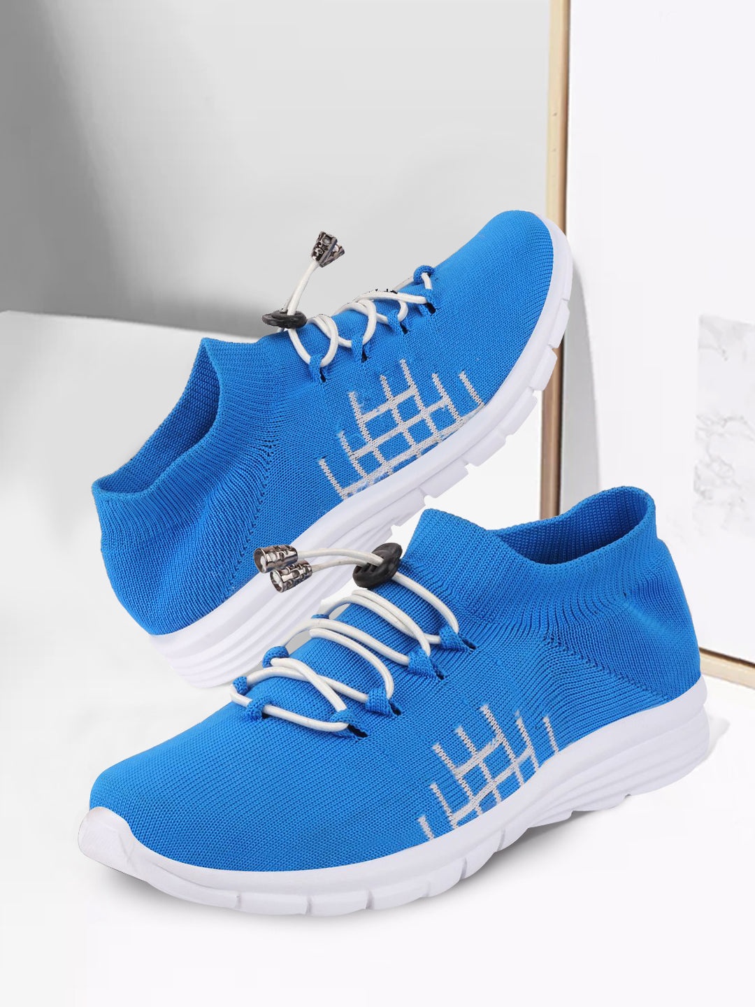 

FAUSTO Men Blue Mesh Walking Non-Marking Shoes