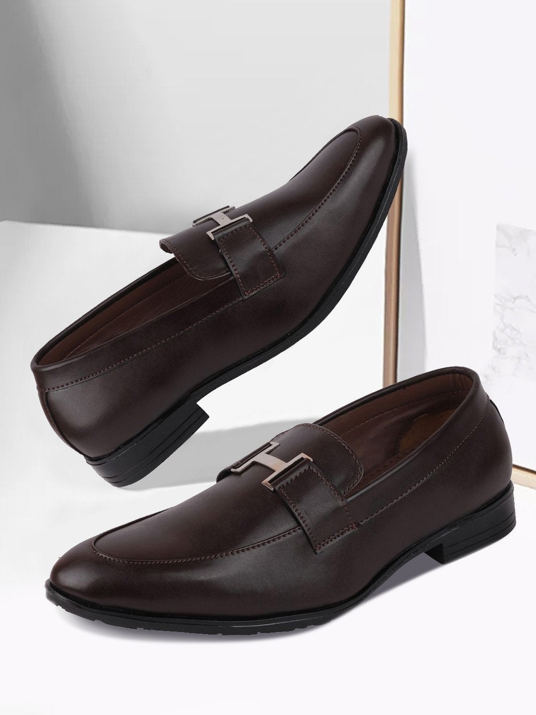 

FAUSTO Men Brown PU Loafers