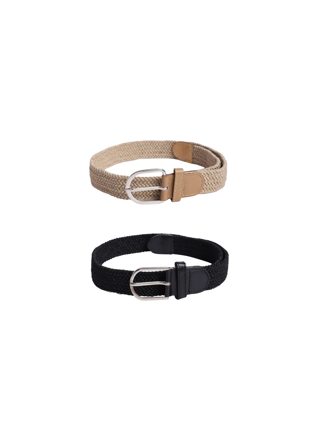 

The Mini NEEDLE Unisex Pack of 2 Cream & Black Braided Belt