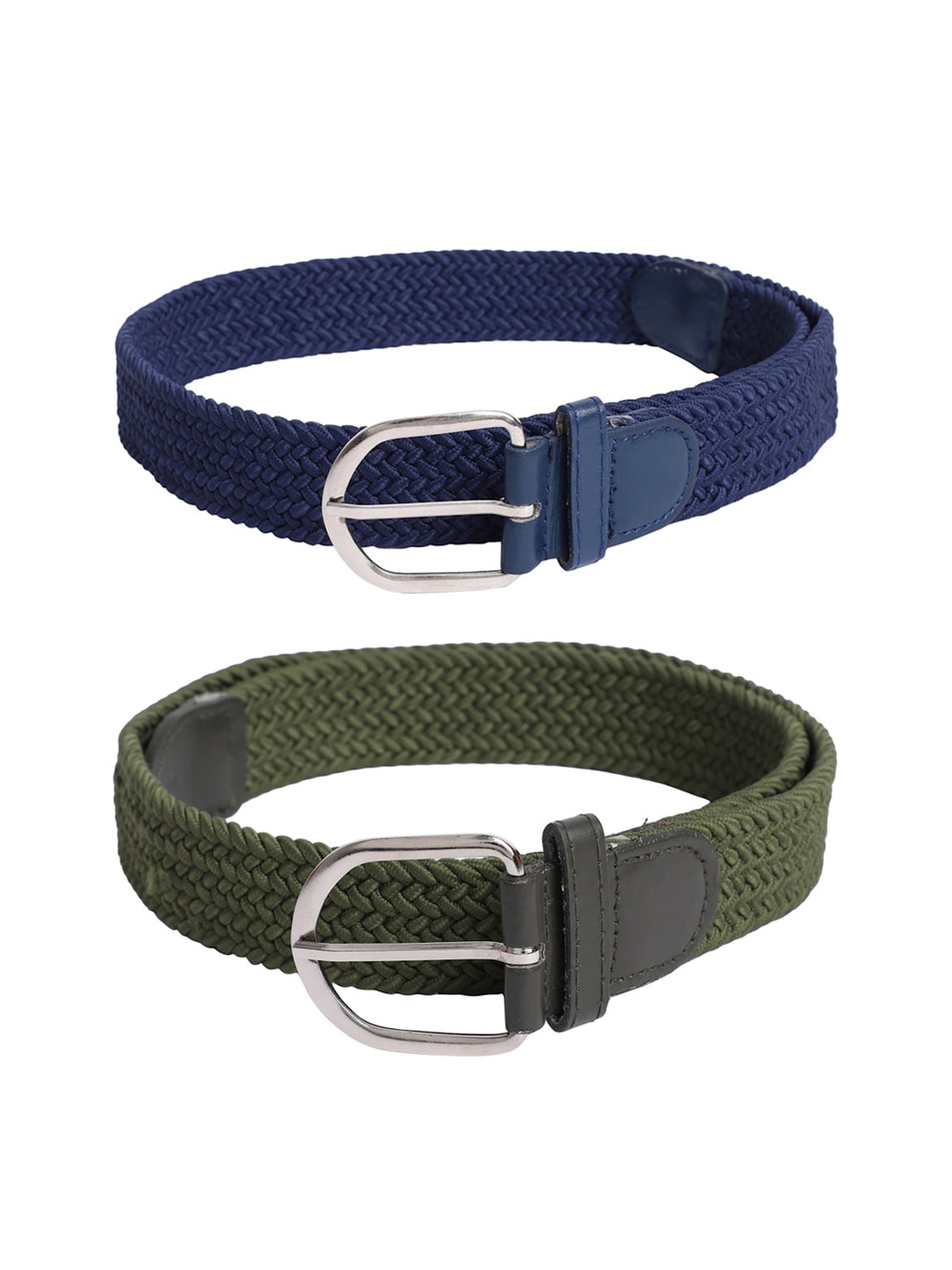 

The Mini NEEDLE Unisex Pack of 2 Green Braided Belt