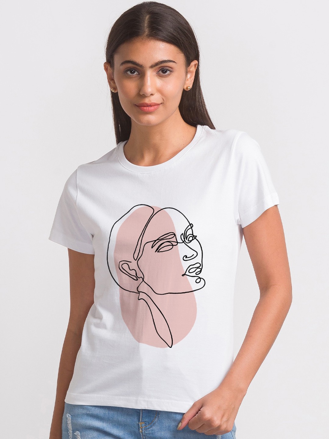 

FashionRack Women White Graphic Printed T-Shirt