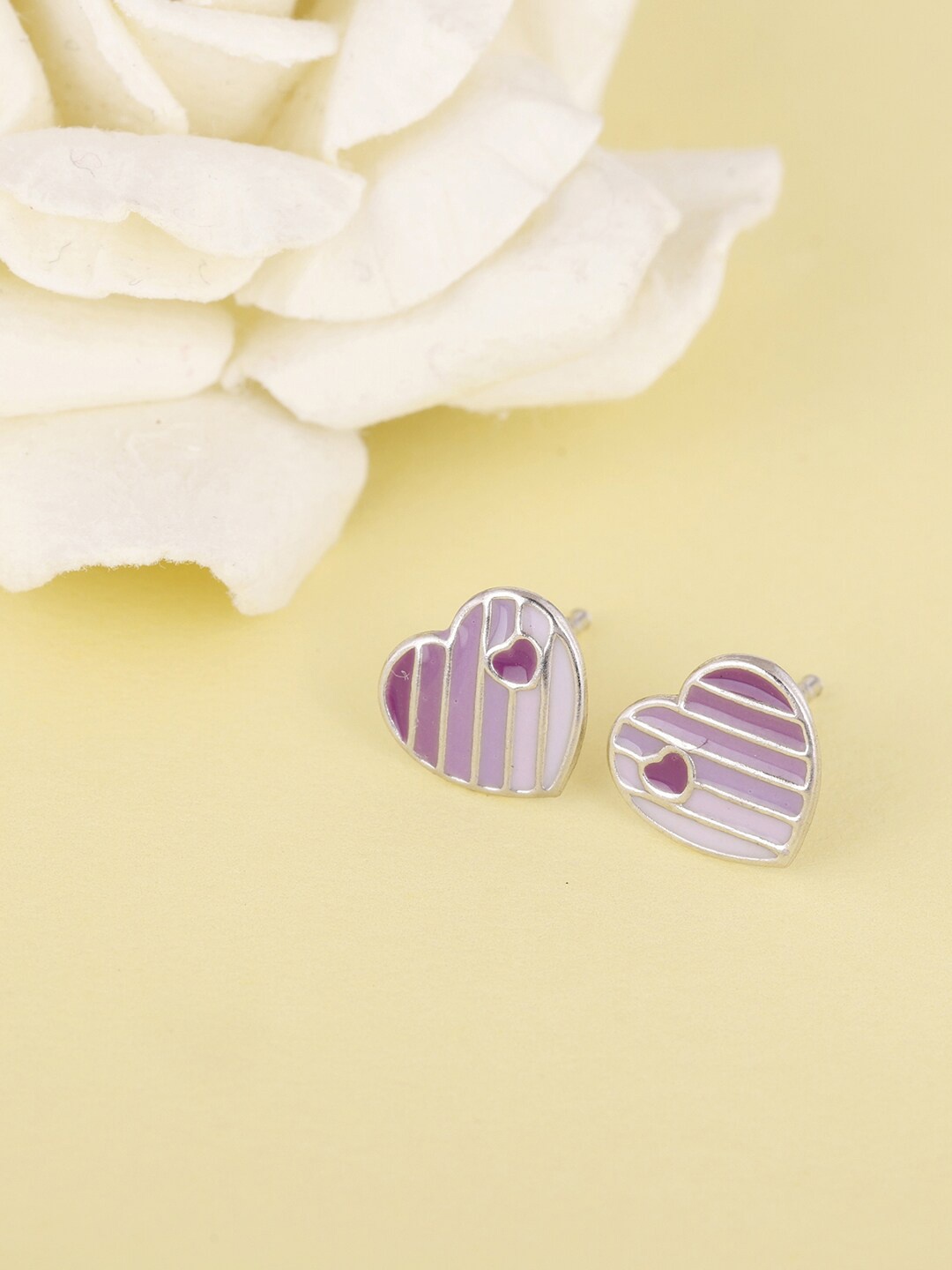 

GIVA Silver-Toned Contemporary Studs Earrings